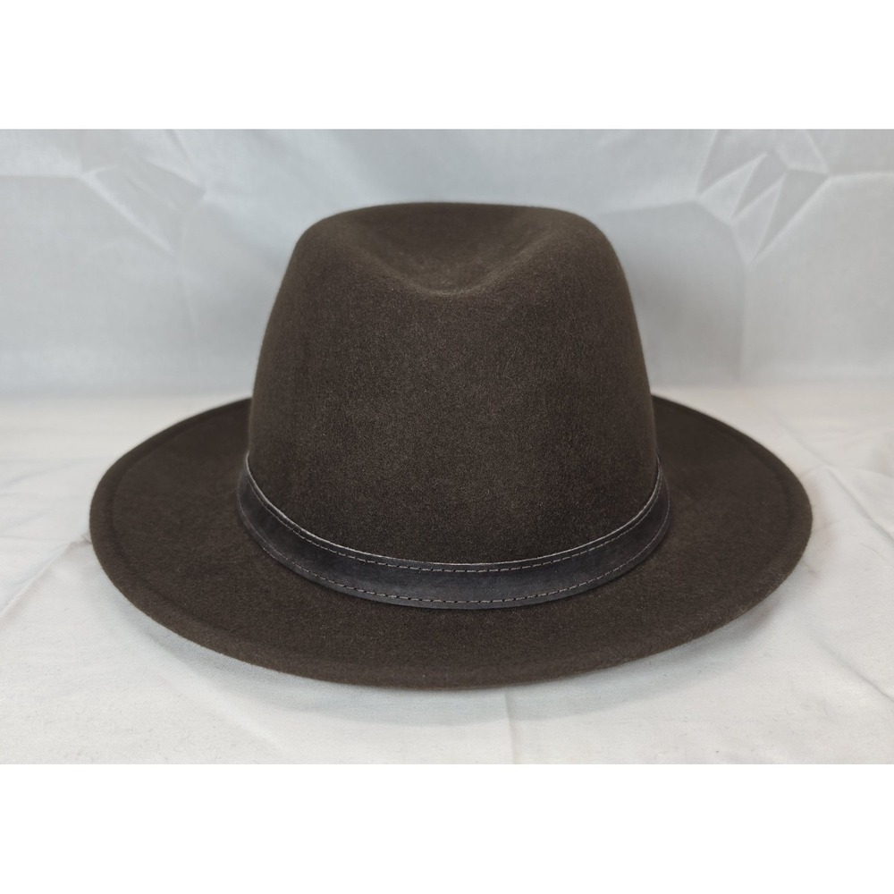 A. Adams & Spire Brown Wool Fedora Hat Size‎ M Med.